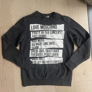 Moschino Party After Concert Invite Jumper, M Medium, Black Long Sleeve Pullover